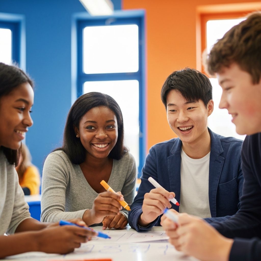 Estudiantes estudiando juntos